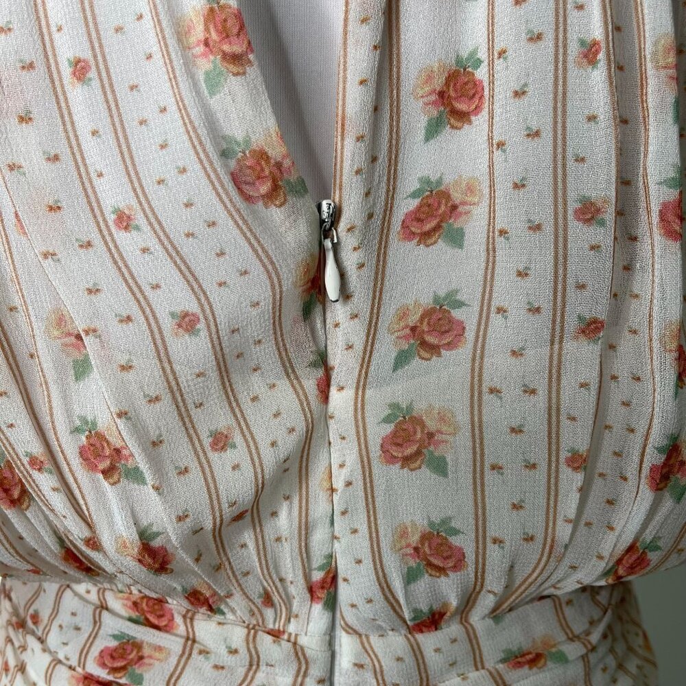Anthropologie Let Me Be Women's Cream Mock Neck Floral Dress Size Small - Picture 8 of 9
